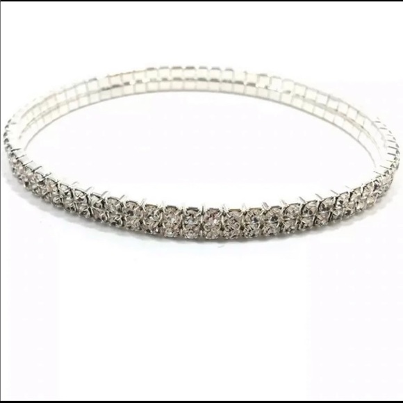 Crystal Ankle Bracelet 8 1/2”-9 1/2” stretchy NEW - Picture 4 of 5